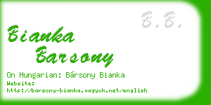 bianka barsony business card